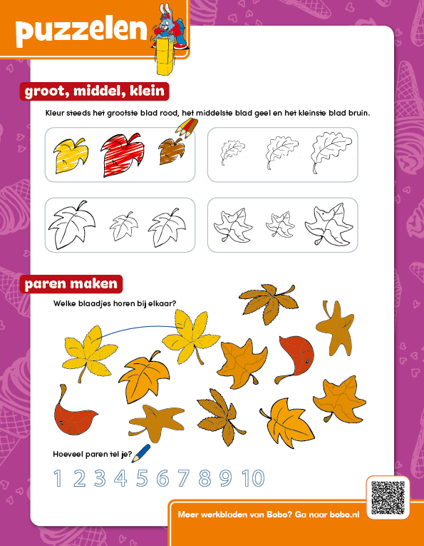 Herfstbladeren puzzelen